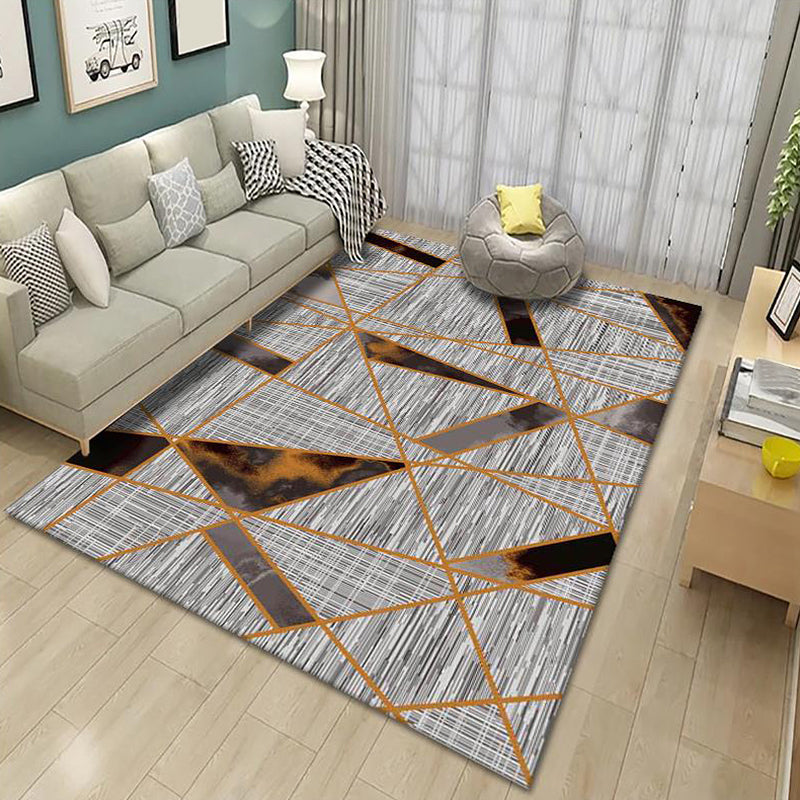 Trendy Pastel Geometric Shaped Rug Synthetics Modern Indoor Rug Non-Slip Backing Area Carpet for Bedroom