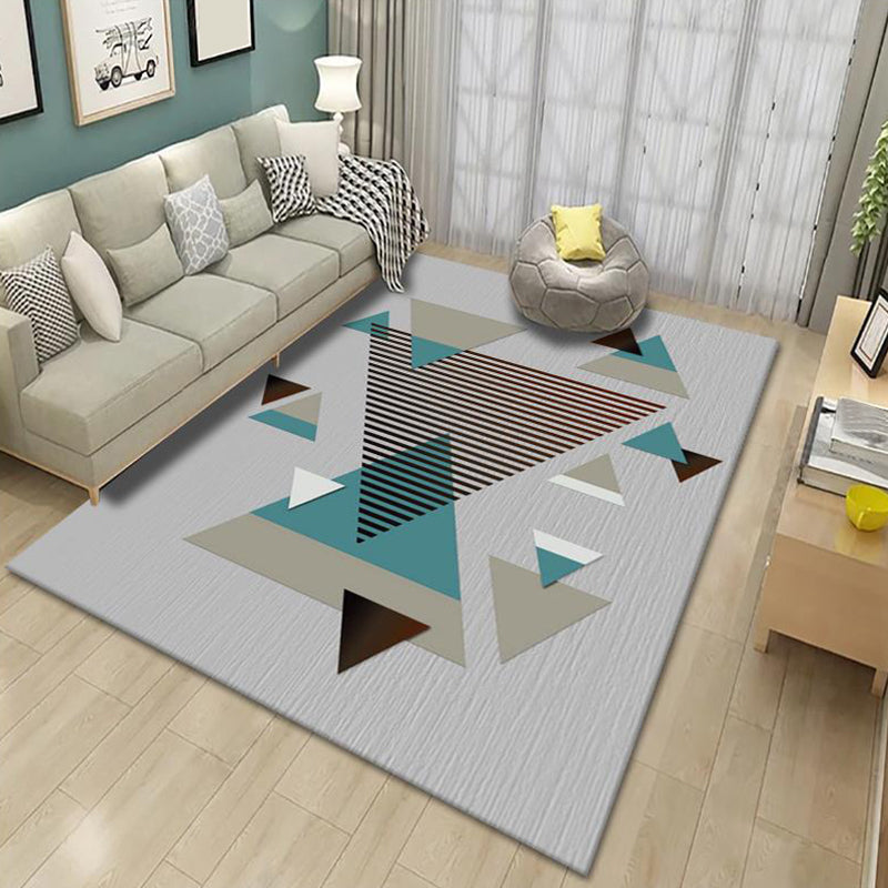 Trendy Pastel Geometric Shaped Rug Synthetics Modern Indoor Rug Non-Slip Backing Area Carpet for Bedroom