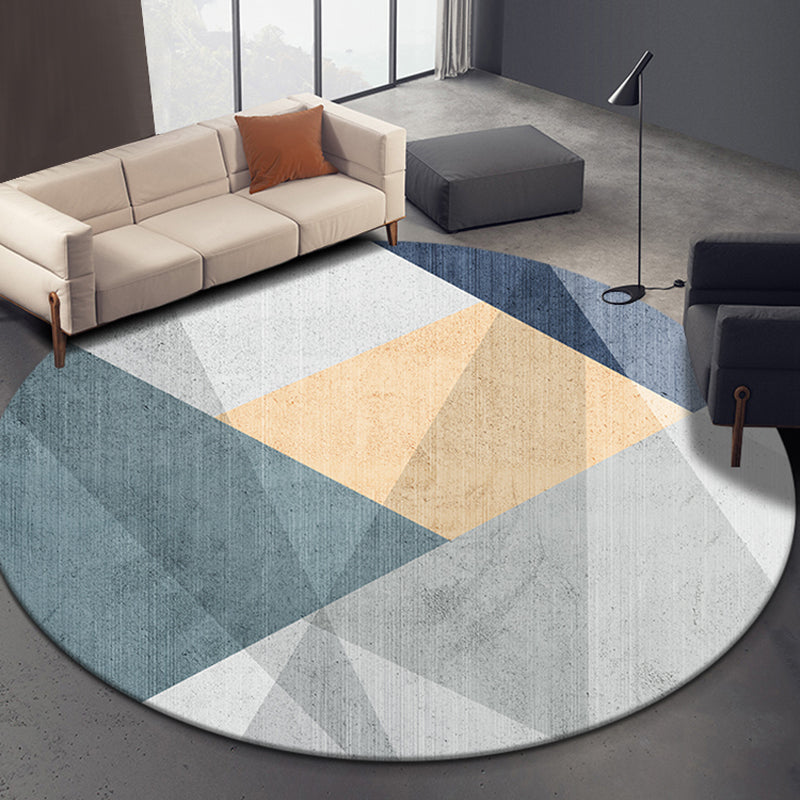 Concise Geometric Patterned Rug Soft Color Modern Area Rug Synthetics Non-Slip Carpet for Living Room