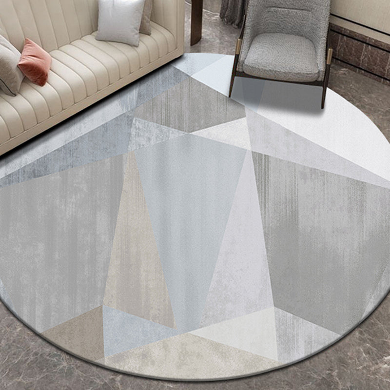 Concise Geometric Patterned Rug Soft Color Modern Area Rug Synthetics Non-Slip Carpet for Living Room