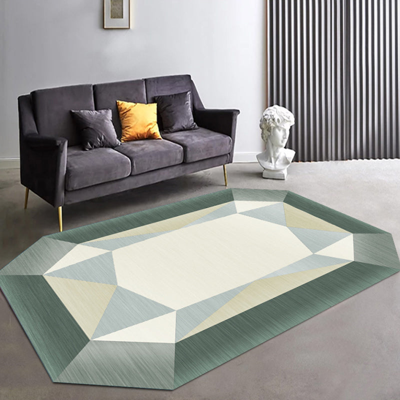 Irregular Shaped Geometric Rug Multicolored Contemporary Indoor Rug Synthetics Stain Resistant Carpet for Room