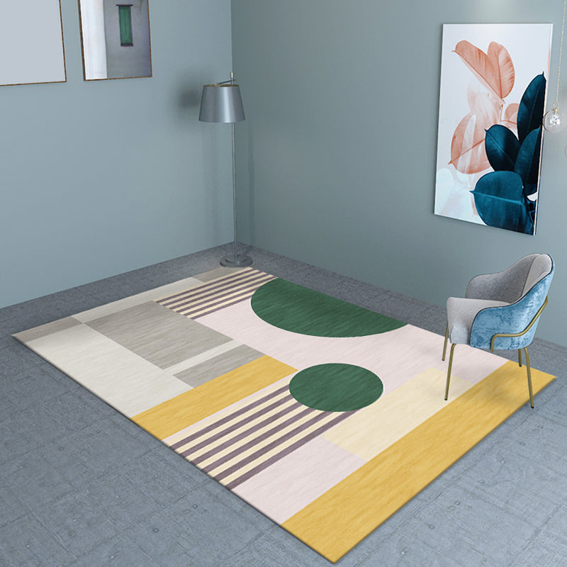Morandi Kleur Minimalistisch Vloerkleed Polyester Geometrisch Tapijt Machinewasbaar Tapijt voor Slaapkamer