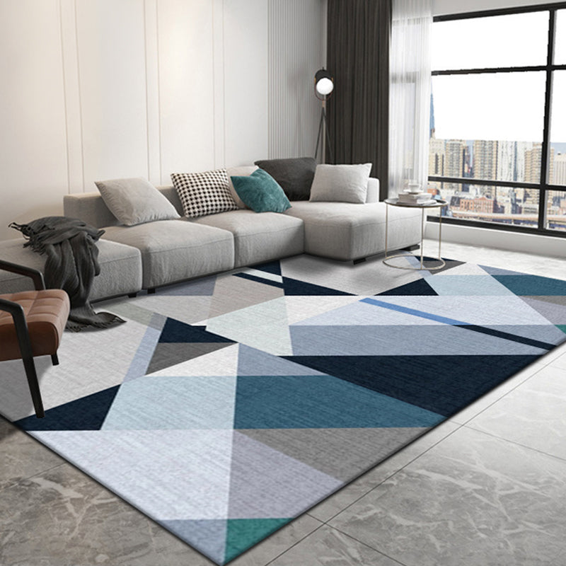Fashion Modern Area Rug Multicolored Triangle Rug Washable Stain-Proof Carpet for Home Decoration
