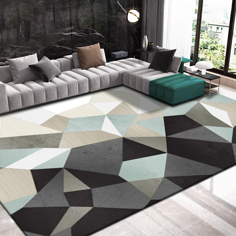 Pastel Colorblock Indoor Rug Polypropylene Modernism Carpet Anti-Slip Backing Rug for Home