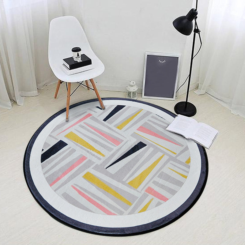 Multicolor Modern Indoor Rug Polypropylene Geometric Shapes Carpet Pet Friendly Rug for Living Room