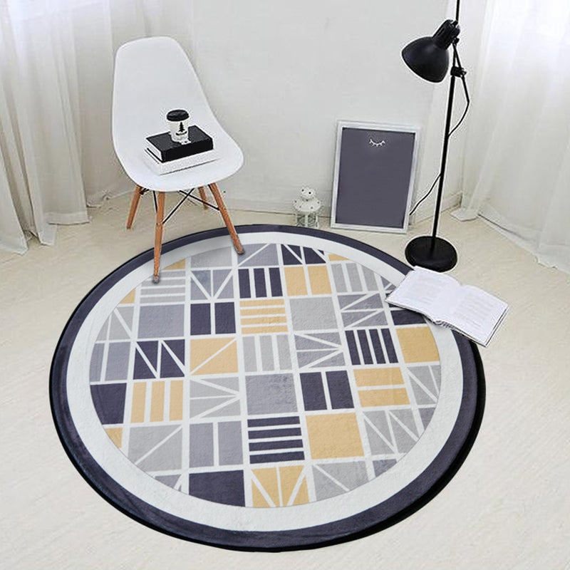 Multicolor Modern Indoor Rug Polypropylene Geometric Shapes Carpet Pet Friendly Rug for Living Room