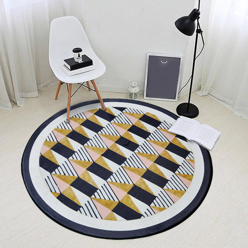 Multicolor Modern Indoor Rug Polypropylene Geometric Shapes Carpet Pet Friendly Rug for Living Room