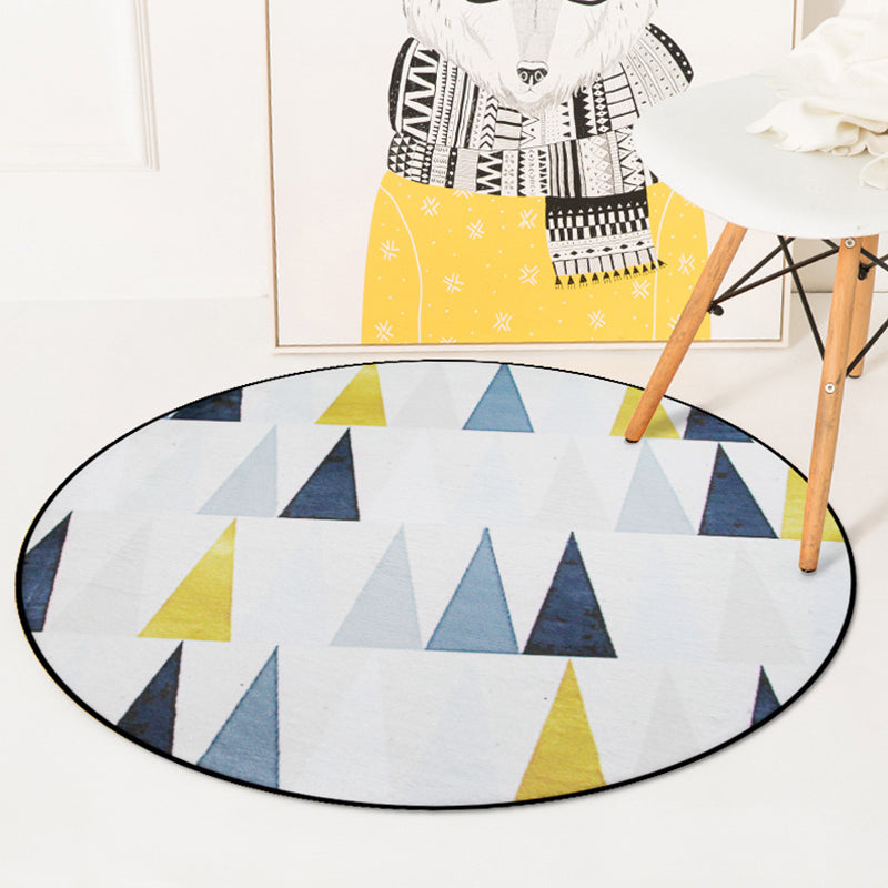 Colorful Modern Indoor Rug Synthetics Triangles Rug Stain Resistant Area Carpet for Living Room