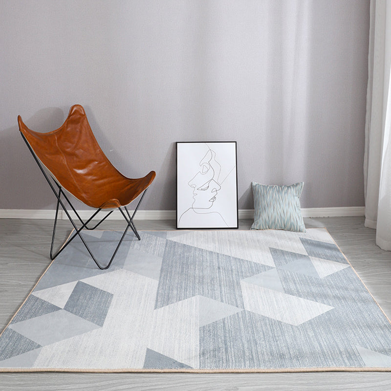 Minimalist Living Room Rug Pastel Geometric Indoor Rug Synthetics Washable Non-Slip Carpet