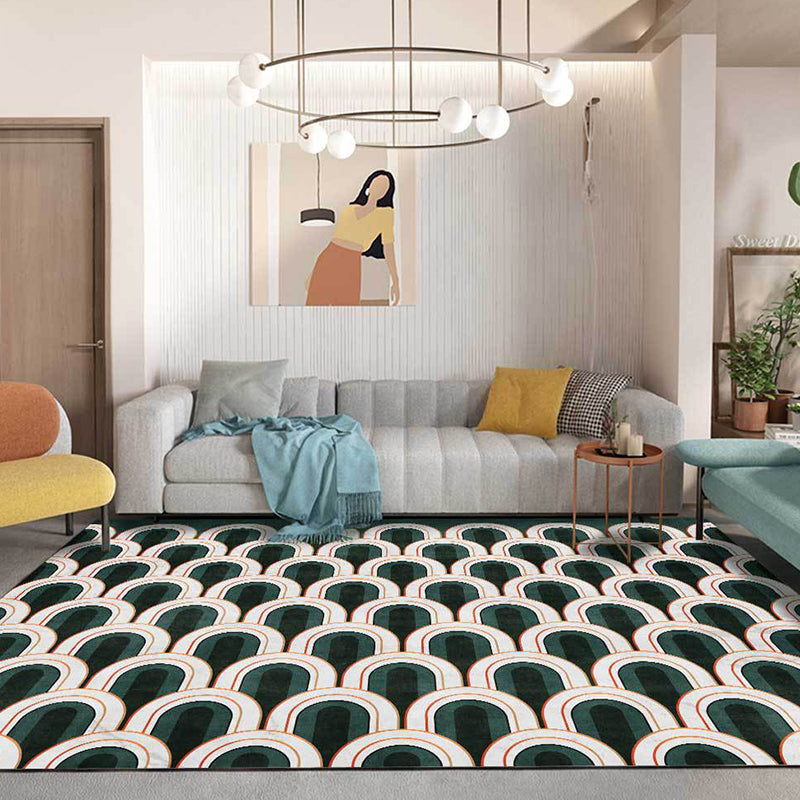 Dark Color Bedroom Rug Modern Seamless Geometric Pattern Carpet Polypropylene Non-Slip Rug