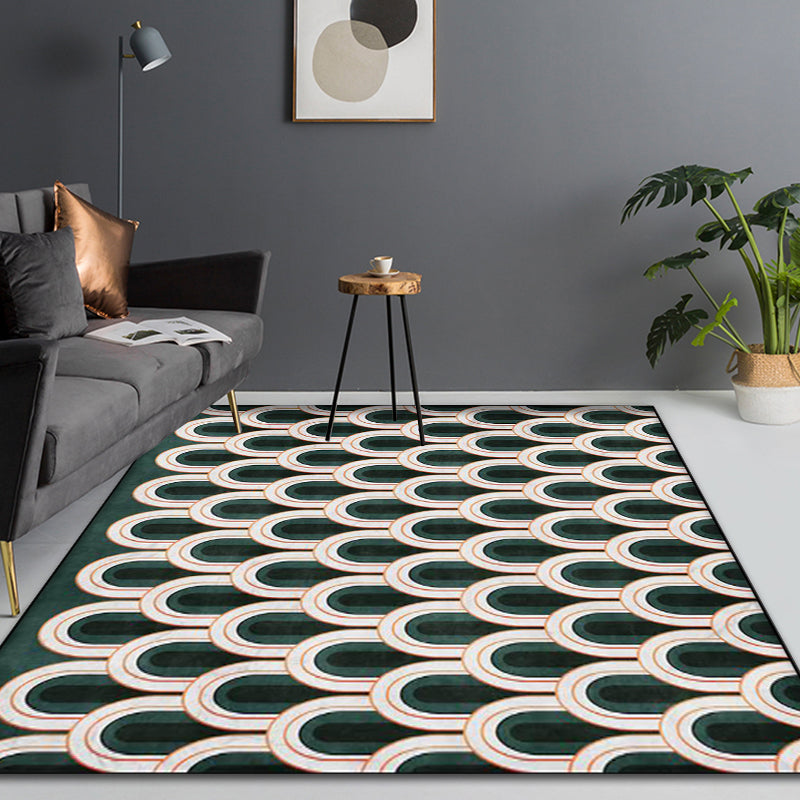 Dark Color Bedroom Rug Modern Seamless Geometric Pattern Carpet Polypropylene Non-Slip Rug