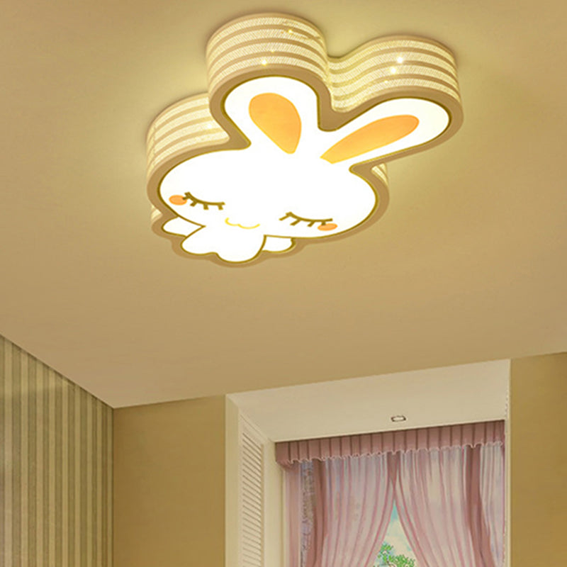White Cartoon Pattern Ceiling Lamp Modern Lovely Acrylic LED Flush Mount Light for Baby Room