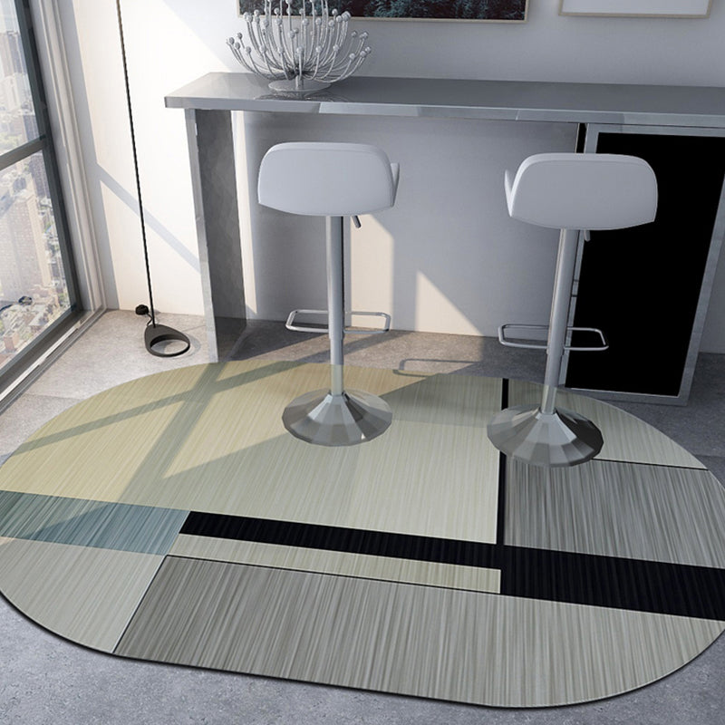 Odd-Shape Geometry Area Rug Dark Color Modern Carpet Polyester Pet Friendly Non-Slip Washable Rug for Home
