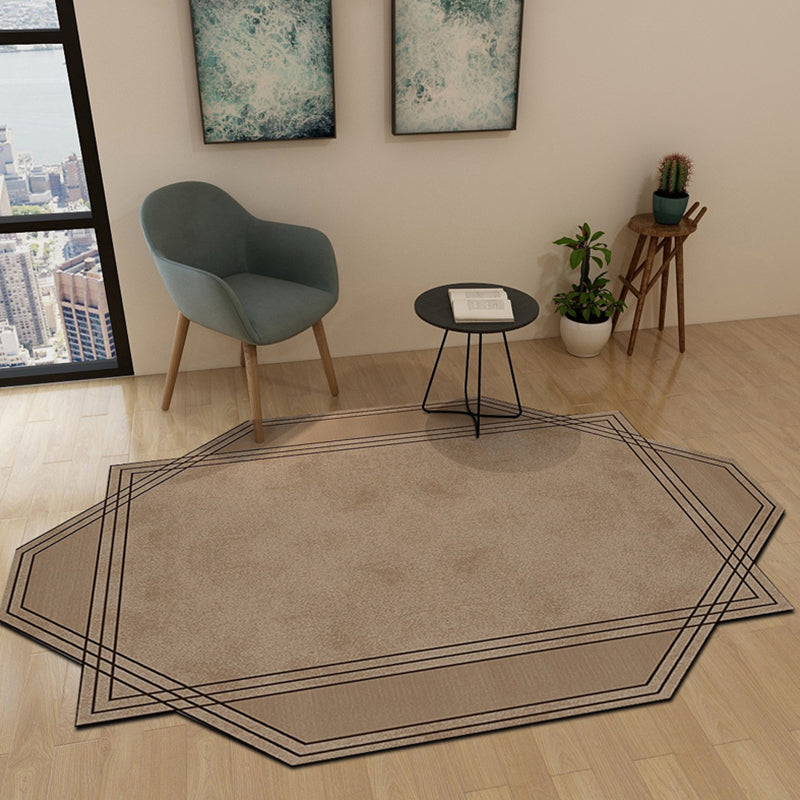 Dark Bedroom Rug Modern Color Blocking Geometric Carpet Synthetics Anti-Slip Backing Indoor Rug