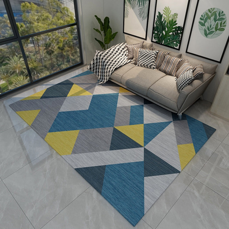 Novelty Geometric Pattern Patchwork Rug Multi-Colored Modern Carpet Polypropylene Anti-Slip Rug for Living Room