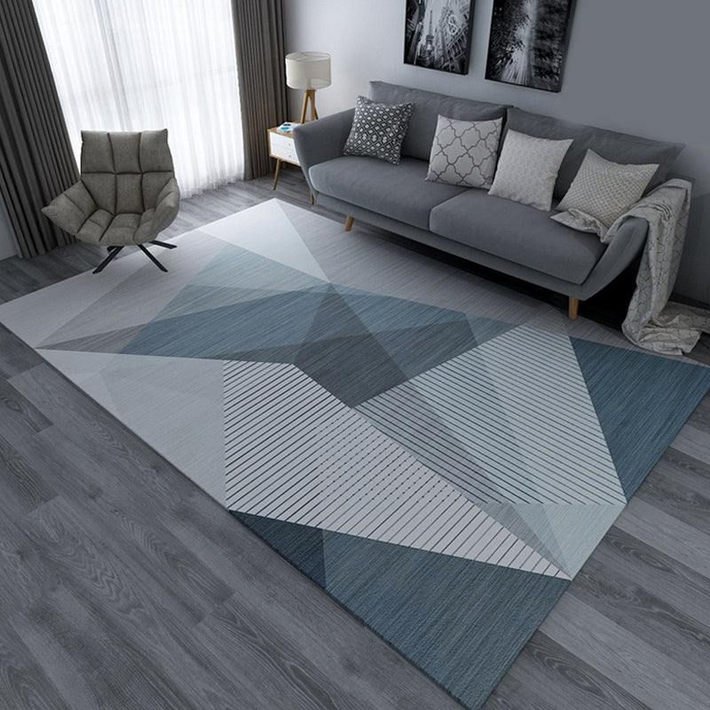 Modern Home Area Rug Multicolor Triangle Color Blocking Carpet Synthetics Washable Non-Slip Rug