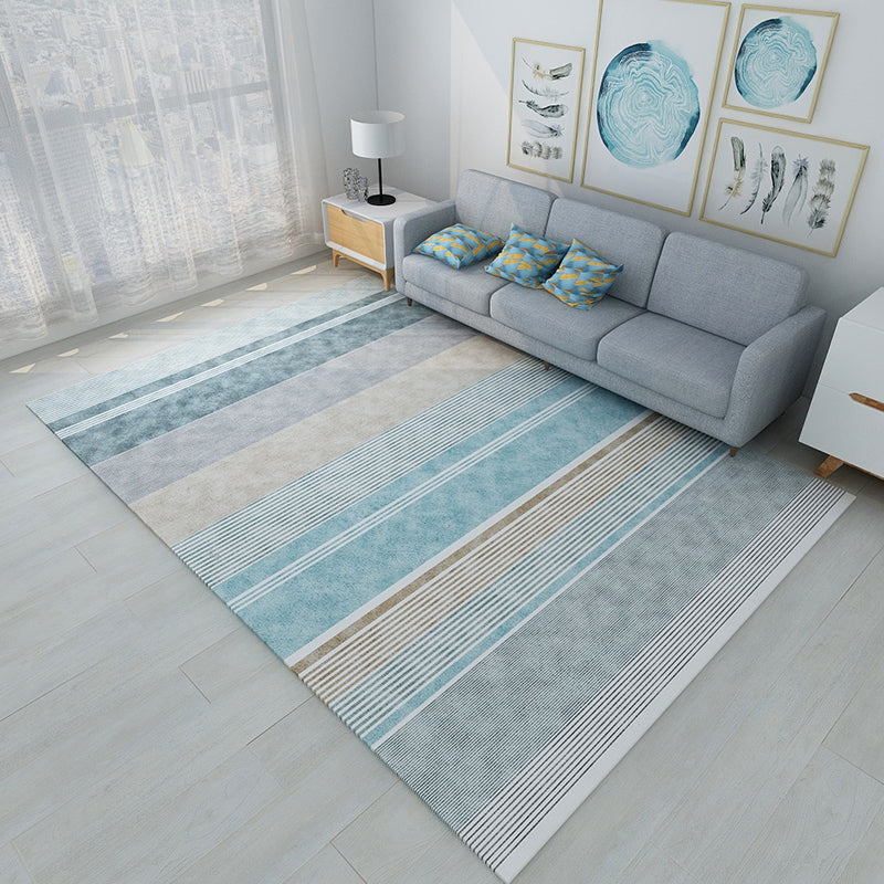 Stylish Geometric Rug Multi Colored Contemporary Indoor Rug Polyester Easy Care Non-Slip Area Carpet for Home