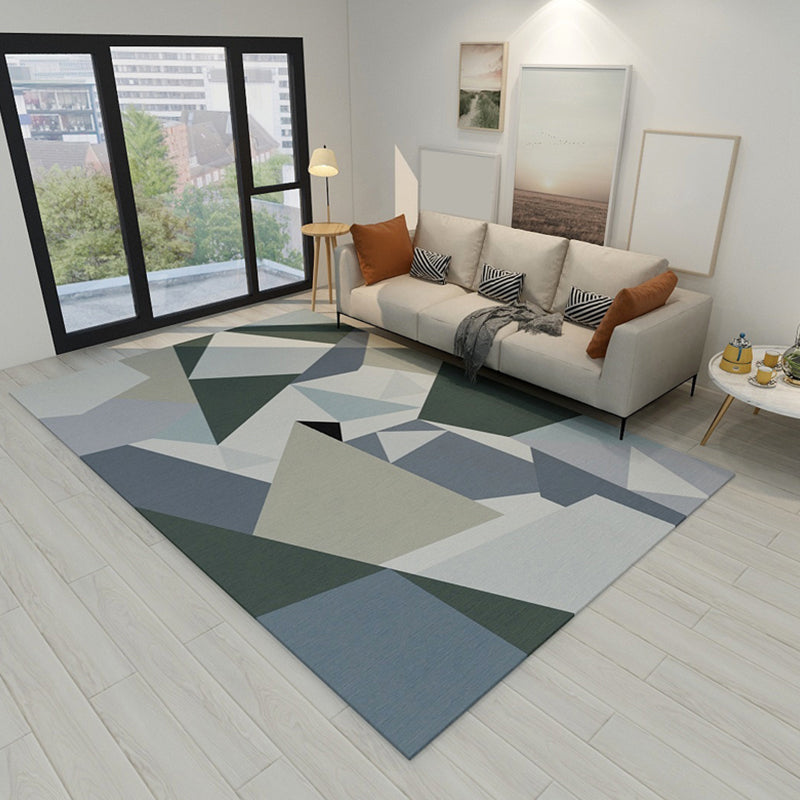 Scandinavian Living Room Rug Soft Color Geometry Carpet Polypropylene Non-Slip Machine Wash Rug