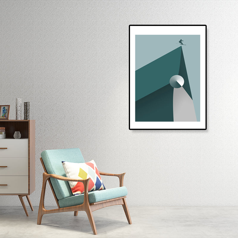 Illustration Geometric Canvas Print Textured Nordic Kitchen Wall Art in Pastel Color