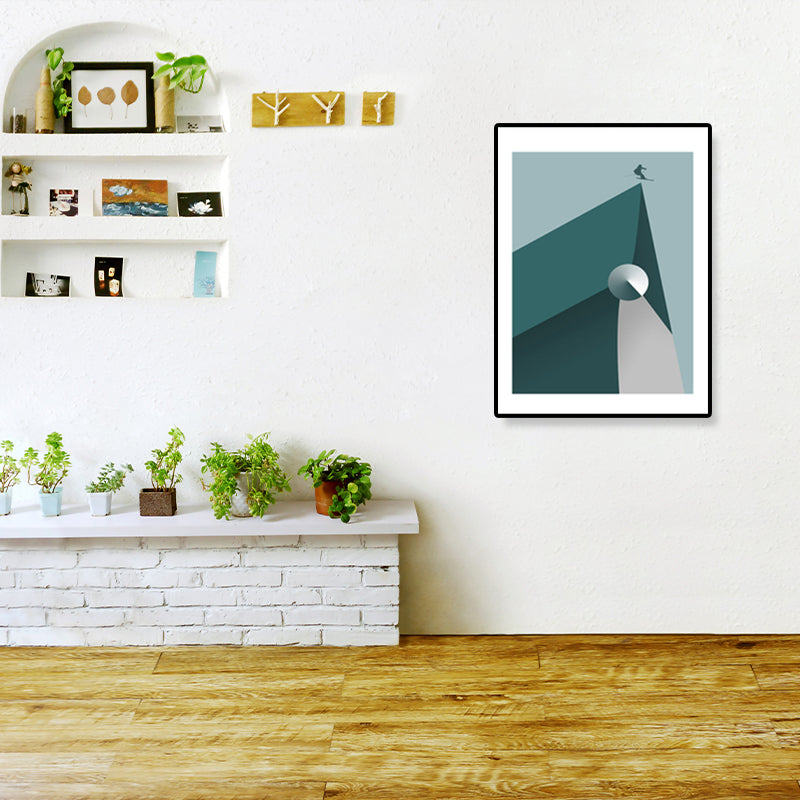 Illustration Geometric Canvas Print Textured Nordic Kitchen Wall Art in Pastel Color