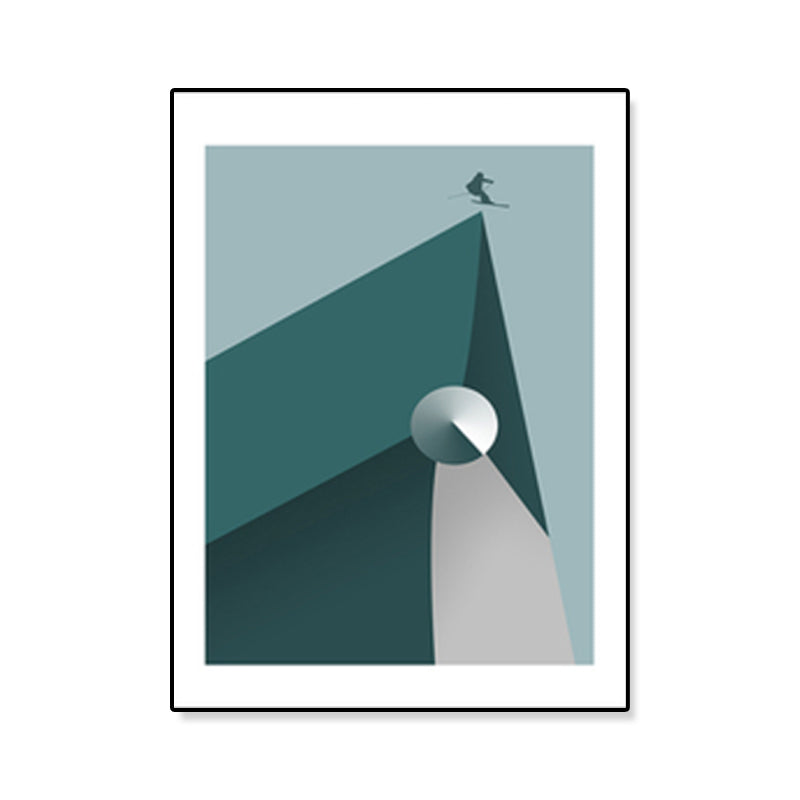 Illustration Geometric Canvas Print Textured Nordic Kitchen Wall Art in Pastel Color