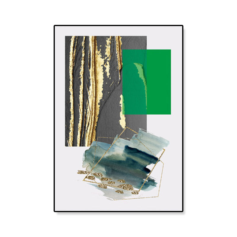 Toile d'art mural géométrique contemporain, décoration murale texturée de couleur foncée pour couloir