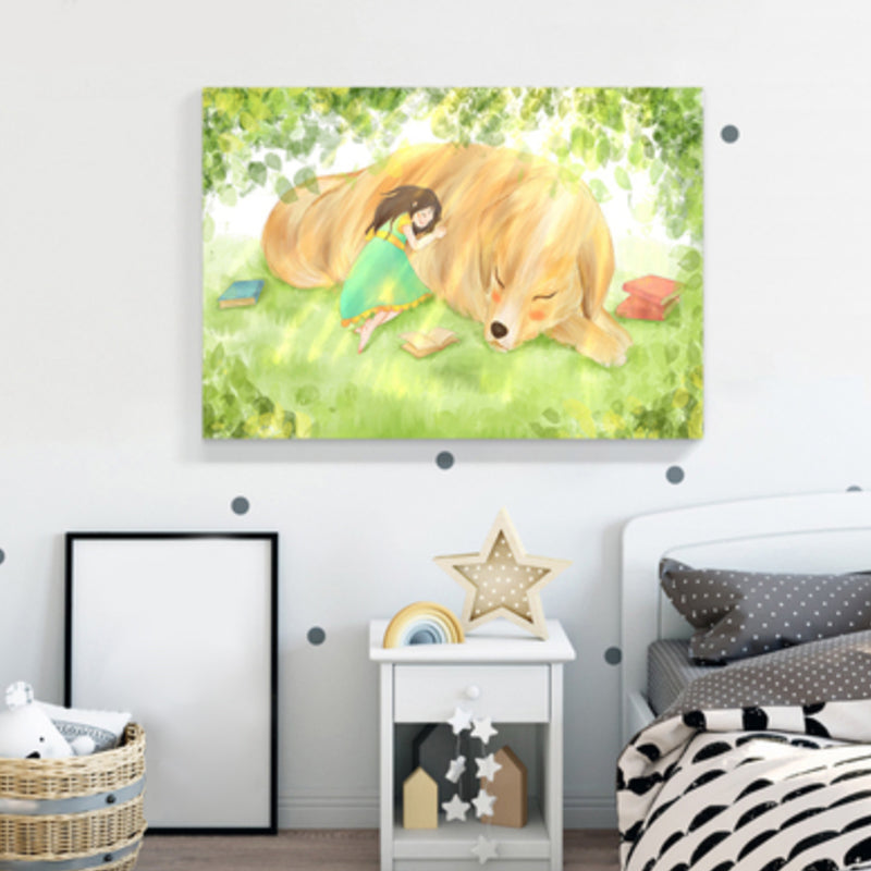 Dessin Animal décoration murale couleur douce enfants Art toile impression pour chambre de garçons
