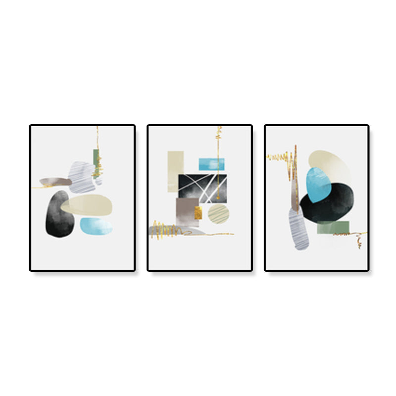 Abstract Wall Art Set Huis Interieur Geometrie Tekening Canvas in lichte kleur voor Decor