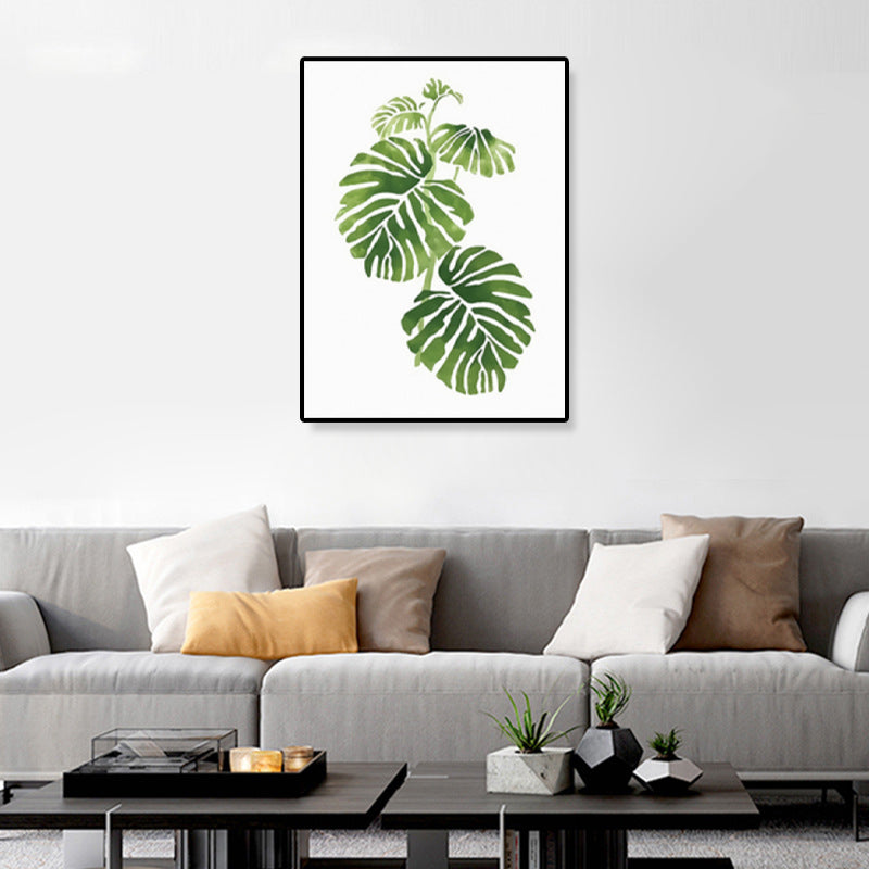Minimalist Illustration Plant Wall Art House Interior Canvas Print in Pastel Color