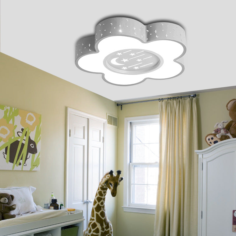 Sous-teinte LED basse LED Ceiling Mount Light avec Moon and Star Cartoon Metal Ceiling Fixture for Kid