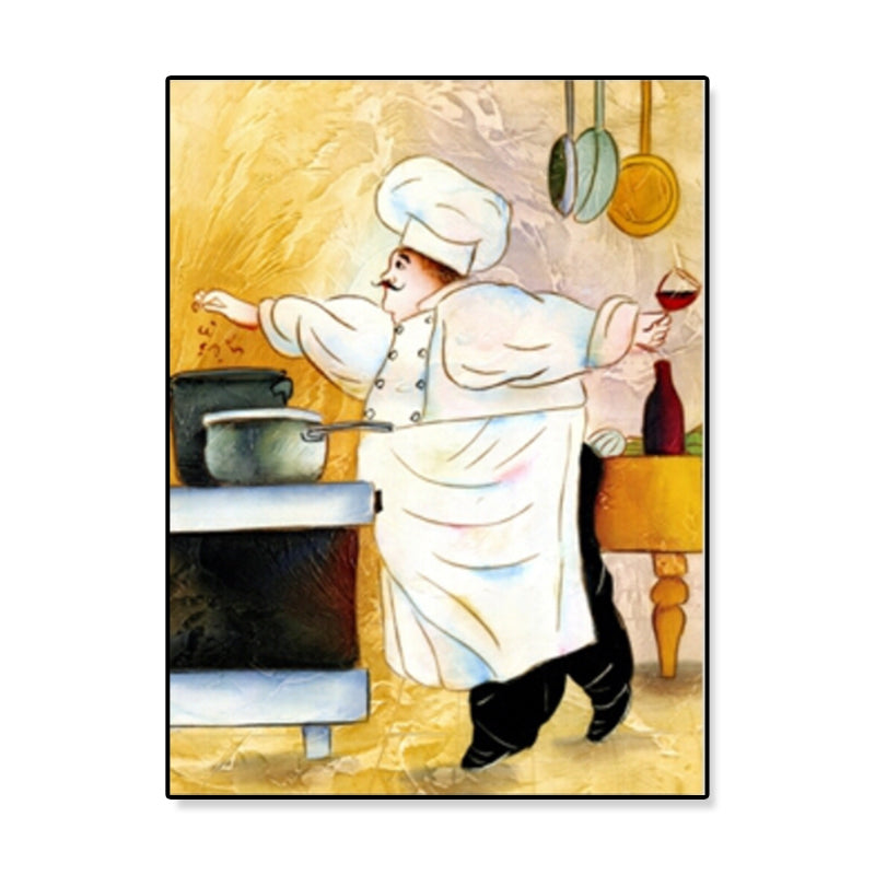 Toile de serviteur illustrée moderne, décoration murale texturée de couleur foncée pour salle à manger