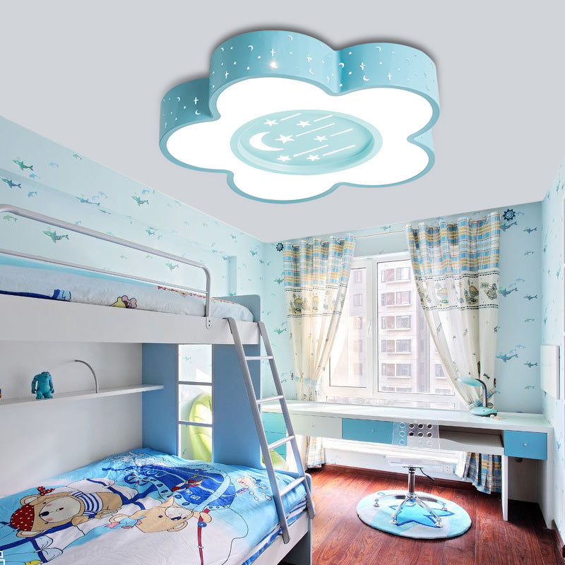Sous-teinte LED basse LED Ceiling Mount Light avec Moon and Star Cartoon Metal Ceiling Fixture for Kid