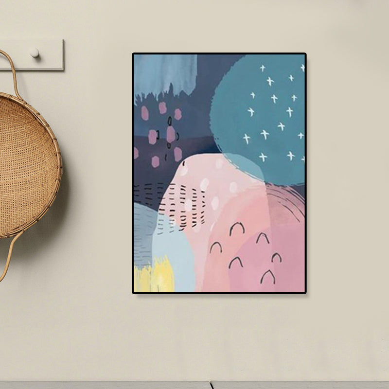 Modern Illustration Abstract Art Print Canvas Textured Pastel Wall Decor for Home