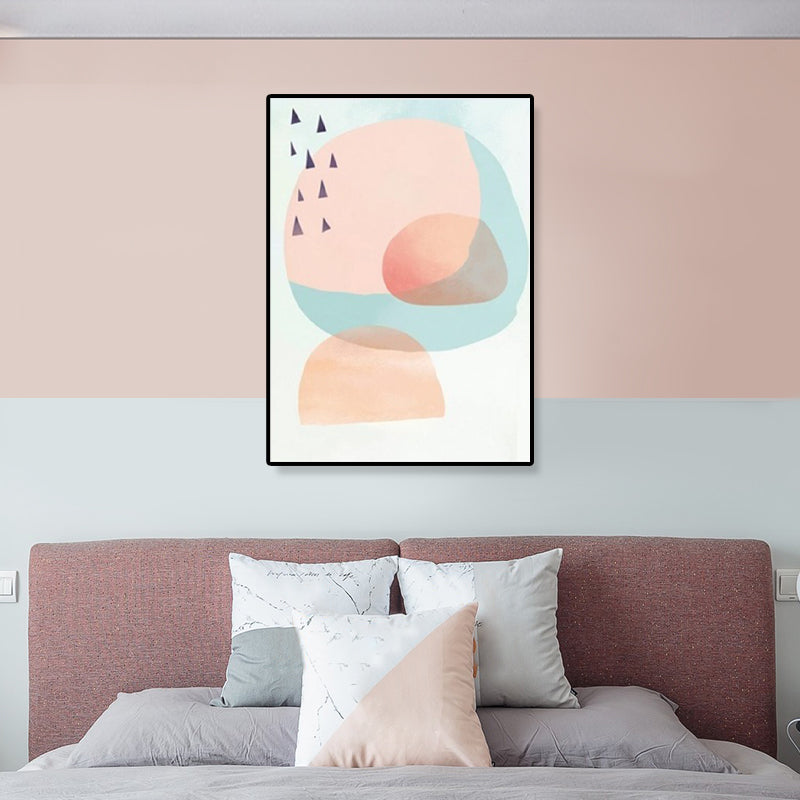 Modern Illustration Abstract Art Print Canvas Textured Pastel Wall Decor for Home