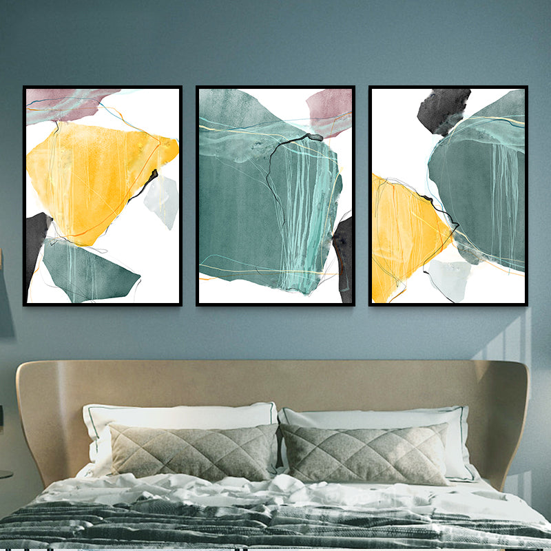 Nordic Abstract Canvas Print Hotel Wall Art Set in Pastel Color, Multiple Size Options