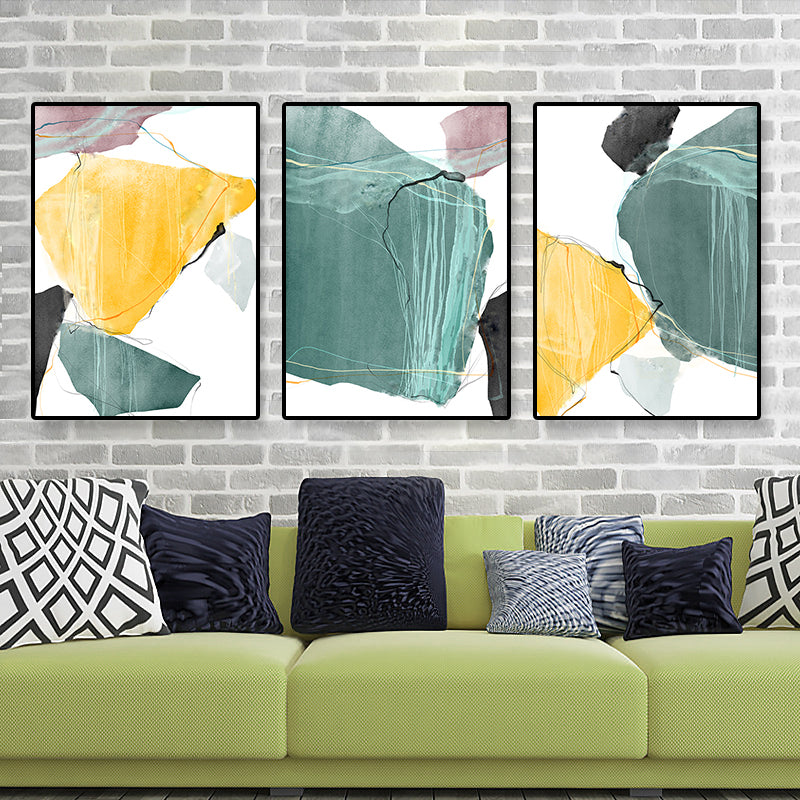 Nordic Abstract Canvas Print Hotel Wall Art Set in Pastel Color, Multiple Size Options