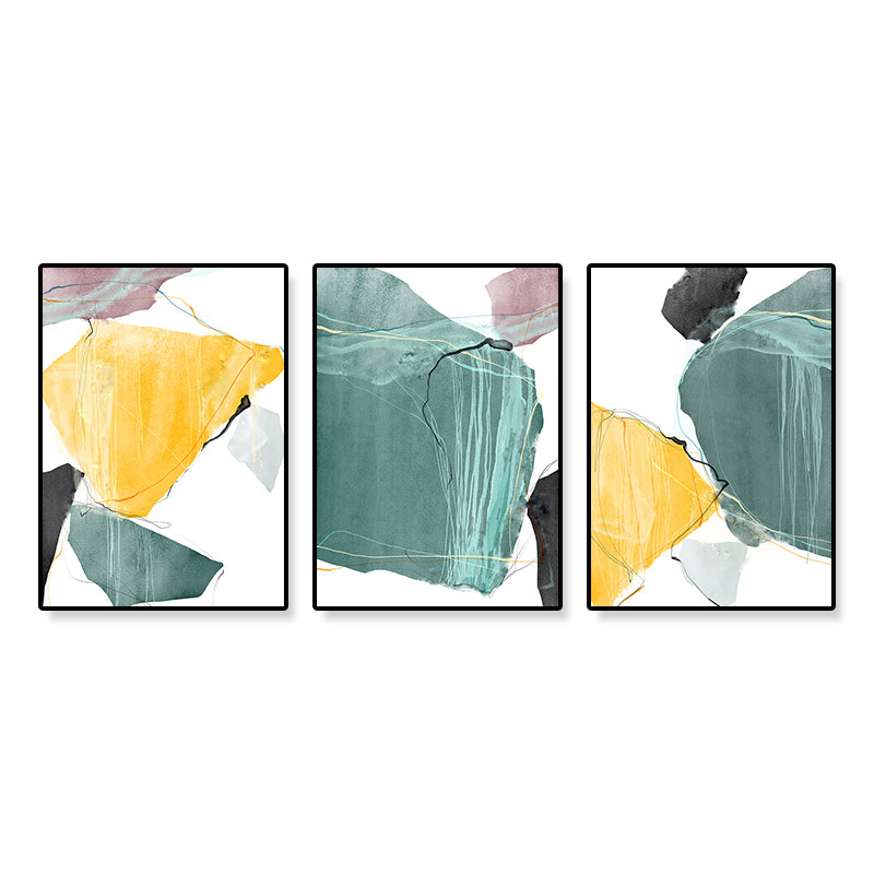 Nordic Abstract Canvas Print Hotel Wall Art Set in Pastel Color, Multiple Size Options