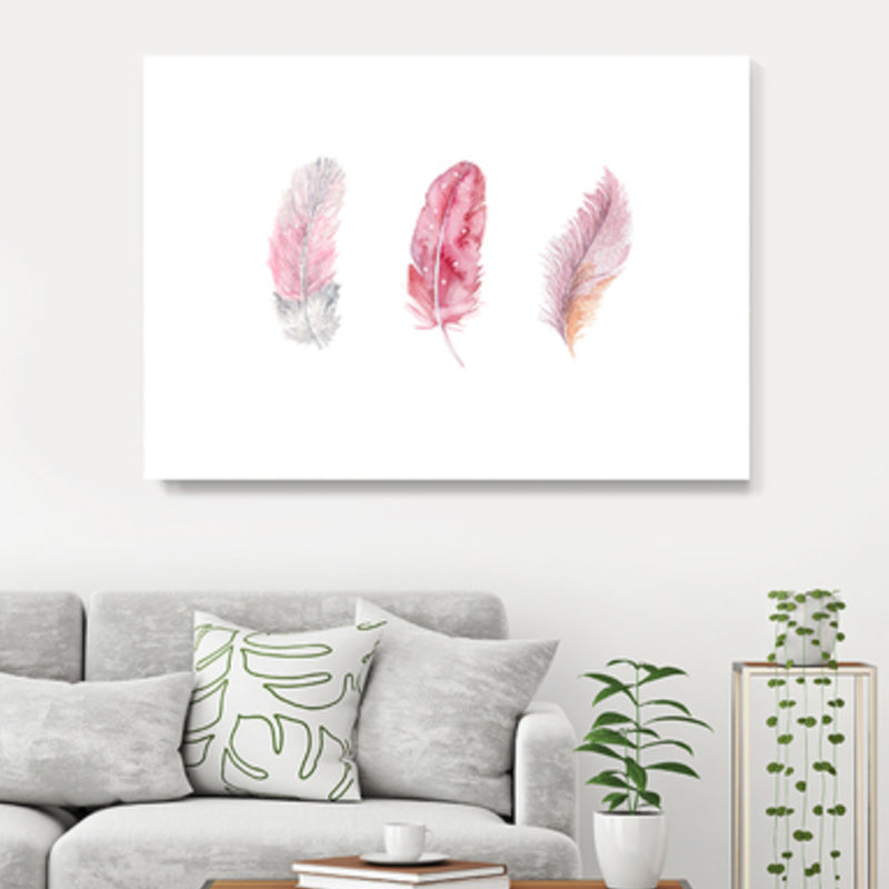 Illustration Still Life Canvas Art Textured Nordic Sitting Room Wall Decor in Soft Color