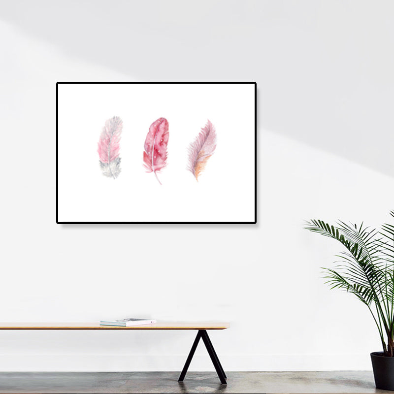 Illustration Still Life Canvas Art Textured Nordic Sitting Room Wall Decor in Soft Color