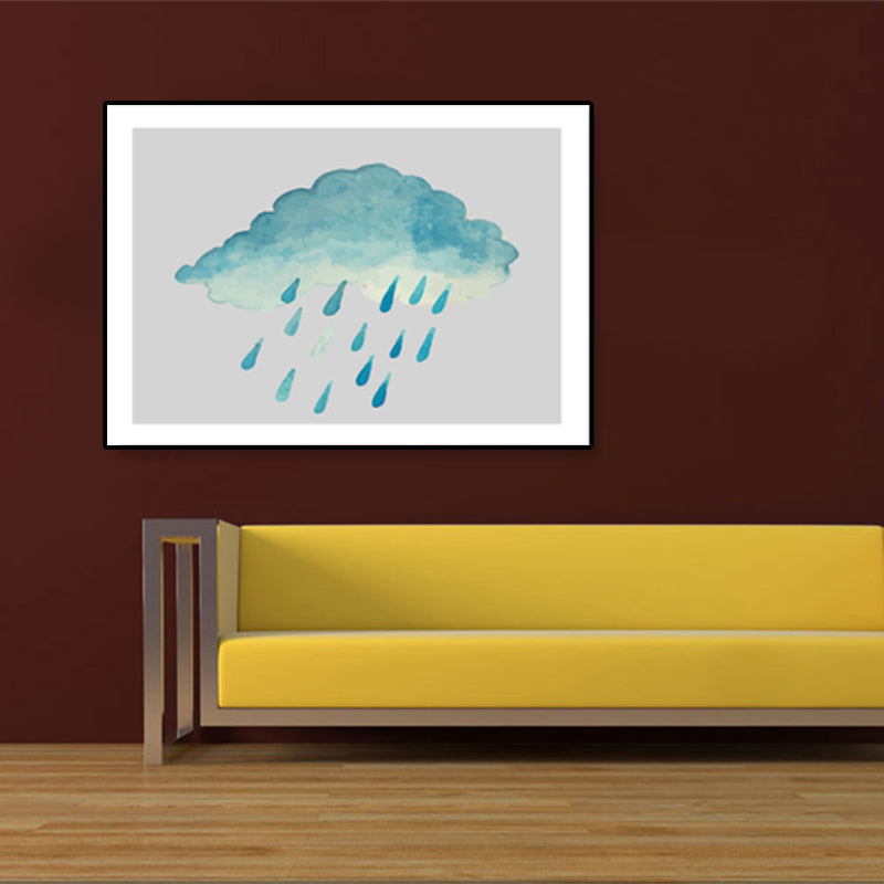 Illustration Still Life Canvas Art Textured Nordic Sitting Room Wall Decor in Soft Color