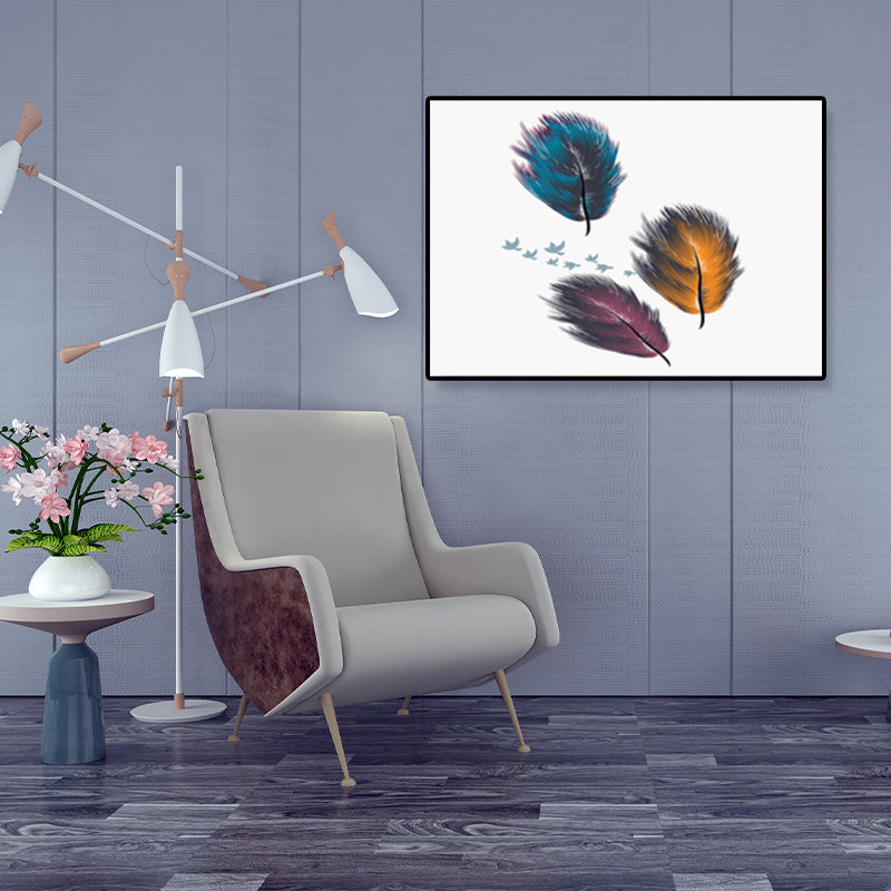 Illustration Still Life Canvas Art Textured Nordic Sitting Room Wall Decor in Soft Color
