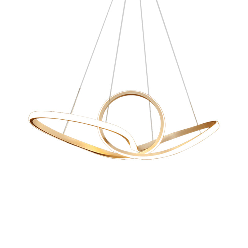 Ciclo di ciclo minimalista Pendante ristorante acrilico LED LED Light in luce calda/bianca, bianco/nero