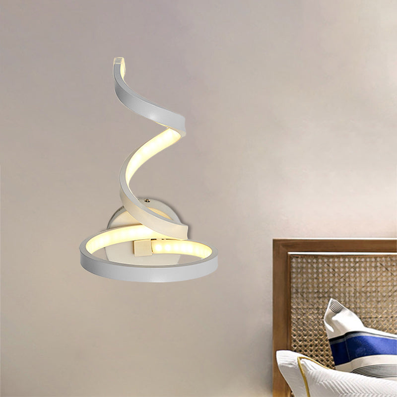 Nordic LED Wall Sconce White Snaking/Musical Note/Entwining Wall Mount Light with Acrylic Shade for Living Room