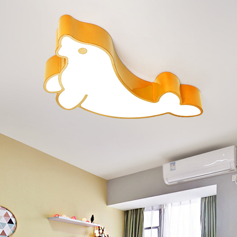 Seal Acrylic Ceiling Fixture Kids Style Red/Blue/Green LED Flush Mount Lighting for Drawing Room