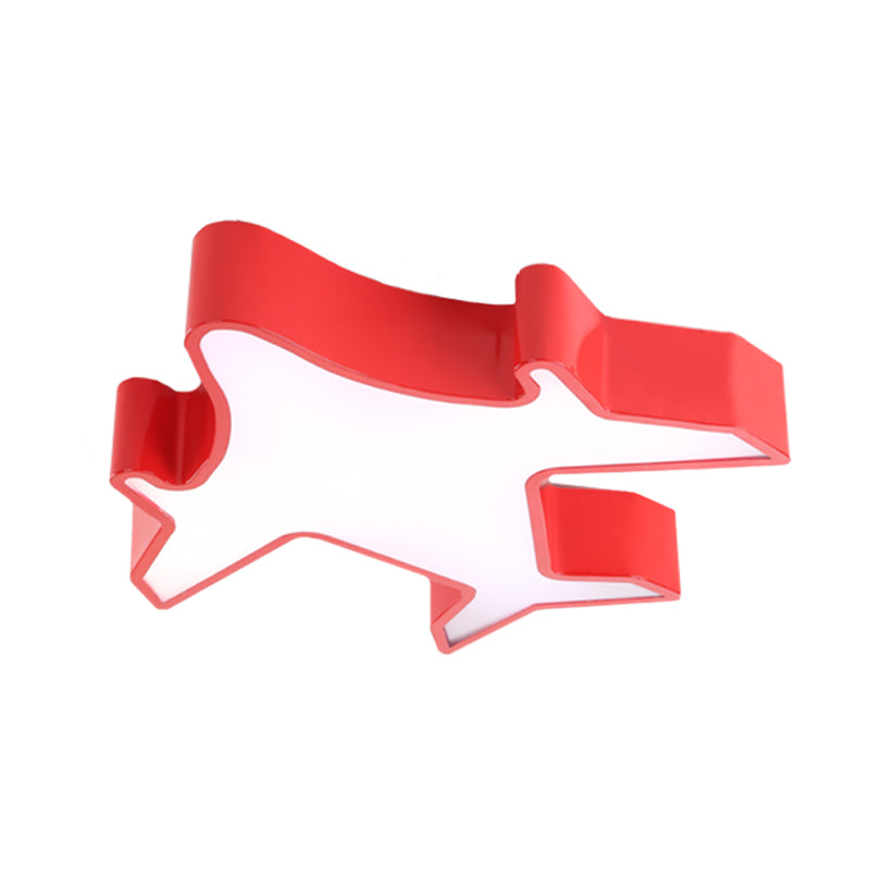 Airplane Bedroom Flush Lamp Fixture Acrylic LED Contemporary Ceiling Mounted Light in Red/Yellow/Blue
