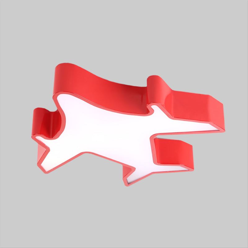 Airplane Bedroom Flush Lamp Fixture Acrylic LED Contemporary Ceiling Mounted Light in Red/Yellow/Blue