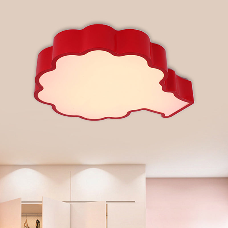 Blue/Red/Green Apple Tree Ceiling Lamp Cartoon Style LED Acrylic Flush Mount for Sleeping Room