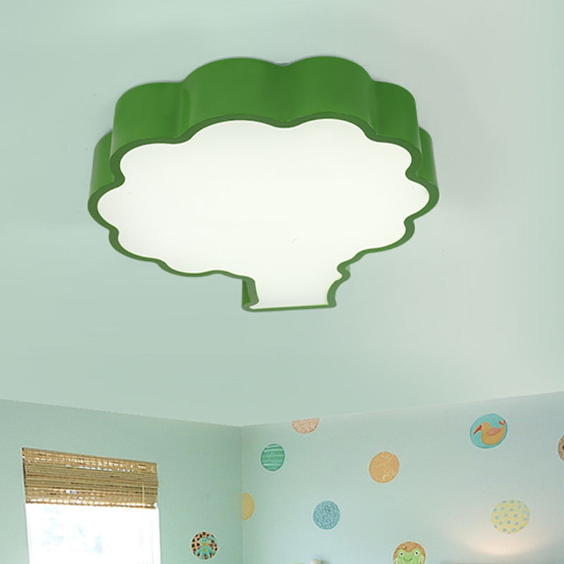 Blue/Red/Green Apple Tree Ceiling Lamp Cartoon Style LED Acrylic Flush Mount for Sleeping Room
