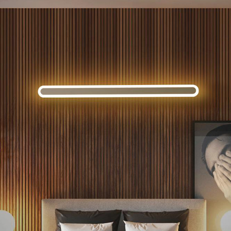 Längliche Bar Schlafzimmer Flush Wandleuchte Acryl 16 "/23,5" /31.5 "W LED Nordische Wandlampe in warmem/weißem Licht, Schwarz/Weiß
