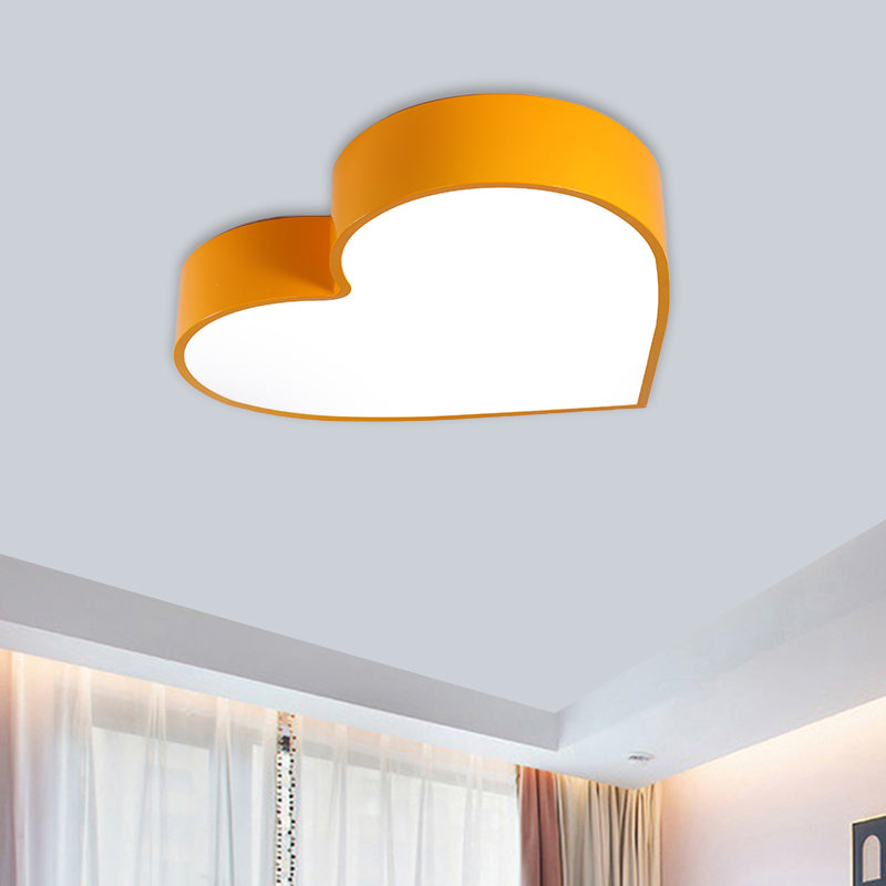 Plafonnier LED en forme de cœur aimant en acrylique, luminaire de plafond minimaliste en rouge/rose/bleu pour salon